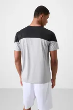 Tommylife Toptan O Yaka Standart Kalıp Aktif Spor Erkek T-Shirt 88386 Gri