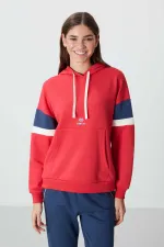 Tommylife Toptan Kapüşonlu Oversize Kadın Sweatshirt 97290 Fiesta