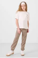 Tommylife Toptan O Yaka Baskılı Lastik Paçalı Standart Fit Kız Çocuk Eşofman Takım 75186 Ekru Koyu Bej Tommylife Toptan O Yaka Baskılı Lastik Paçalı Standart Fit Kız Çocuk Eşofman Takım 75186 Ekru Koyu Bej