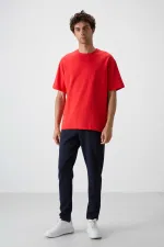 Tommylife Toptan Oversize Basic Erkek T-Shirt Eşofman Takım 85251 Fiesta - Lacivert