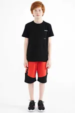Tommylife Toptan O Yaka Standart Kalıp Erkek Çocuk T-Shirt 11120 Siyah