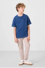 Tommylife Toptan Standart Fit Dokuma Hafif Esnek Chino Erkek Çocuk Pantolon 11271 Taş