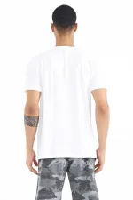 Tommylife Toptan Beyaz Yazı Desen Baskılı Standart Kalıp O Yaka Erkek T-Shirt - 88172