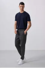 Tommylife Toptan Standart Fit Dokuma Hafif Esnek Chino Pantolon 82175 Antrasıt