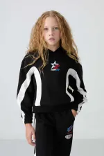 Tommylife Toptan 7-15 Yaş Kapüşonlu Oversize Kız Çocuk Eşofman Takımı 75166 Siyah Tommylife Toptan 7-15 Yaş Kapüşonlu Oversize Kız Çocuk Eşofman Takımı 75166 Siyah