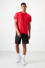 Tommylife Toptan O Yaka Standart Kalıp Aktif Spor Erkek T-Shirt 88390 Kırmızı