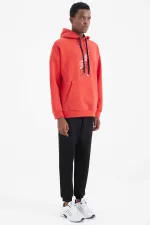 Tommylife Toptan Siyah Bağcıklı Ön Dikiş Detaylı Standart Kalıp Erkek Eşofman Alt - 84994