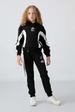 Tommylife Toptan 7-15 Yaş Kapüşonlu Oversize Kız Çocuk Eşofman Takımı 75166 Siyah Tommylife Toptan 7-15 Yaş Kapüşonlu Oversize Kız Çocuk Eşofman Takımı 75166 Siyah