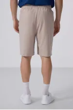 Tommylife Toptan Standart Fit Dokuma Hafif Esnek Chino Şort 81290 Taş