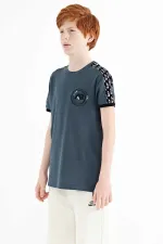 Tommylife Toptan O Yaka Standart Kalıp Baskılı Erkek Çocuk T-Shirt 11121 Orman Yeşili