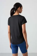 Tommylife Toptan O Yaka Standart Kalıp Baskılı Kadın T-Shirt 97283 Siyah Tommylife Toptan O Yaka Standart Kalıp Baskılı Kadın T-Shirt 97283 Siyah