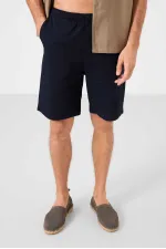 Tommylife Toptan Standart Fit Dokuma Hafif Esnek Chino Erkek Şort 81291 Lacivert