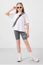 ENSEMBLE LEGGINGS DE SERVEUR FILLE T-SHIRT/LEGGINGS COURTS Blanc/Kaki