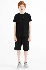 Tommylife Toptan O Yaka Standart Kalıp Erkek Çocuk T-Shirt 11115 Siyah Tommylife Toptan O Yaka Standart Kalıp Erkek Çocuk T-Shirt 11115 Siyah