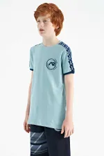 Tommylife Toptan O Yaka Standart Kalıp Baskılı Erkek Çocuk T-Shirt 11121 Açık Mavi