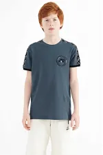 Tommylife Toptan O Yaka Standart Kalıp Baskılı Erkek Çocuk T-Shirt 11121 Orman Yeşili