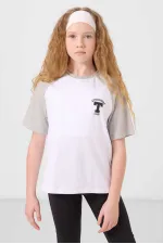 Tommylife Toptan O Yaka Pamuklu Baskılı Oversize Fit Kız Çocuk T Shirt 75179 Beyaz Tommylife Toptan O Yaka Pamuklu Baskılı Oversize Fit Kız Çocuk T Shirt 75179 Beyaz