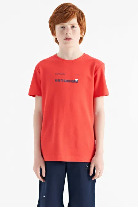 Tommylife Toptan O Yaka Standart Kalıp Baskılı Erkek Çocuk T-Shirt 11117 Coral Tommylife Toptan O Yaka Standart Kalıp Baskılı Erkek Çocuk T-Shirt 11117 Coral