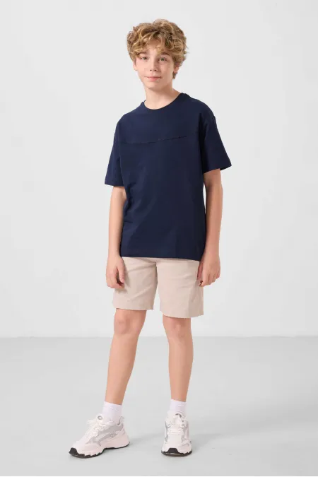 Tommylife Toptan Pamuklu Oversize Fit Dokuma Hafif Esnek Chino Erkek Çocuk Şort Takım 11279 Lacivert-Taş Tommylife Toptan Pamuklu Oversize Fit Dokuma Hafif Esnek Chino Erkek Çocuk Şort Takım 11279 Lacivert-Taş