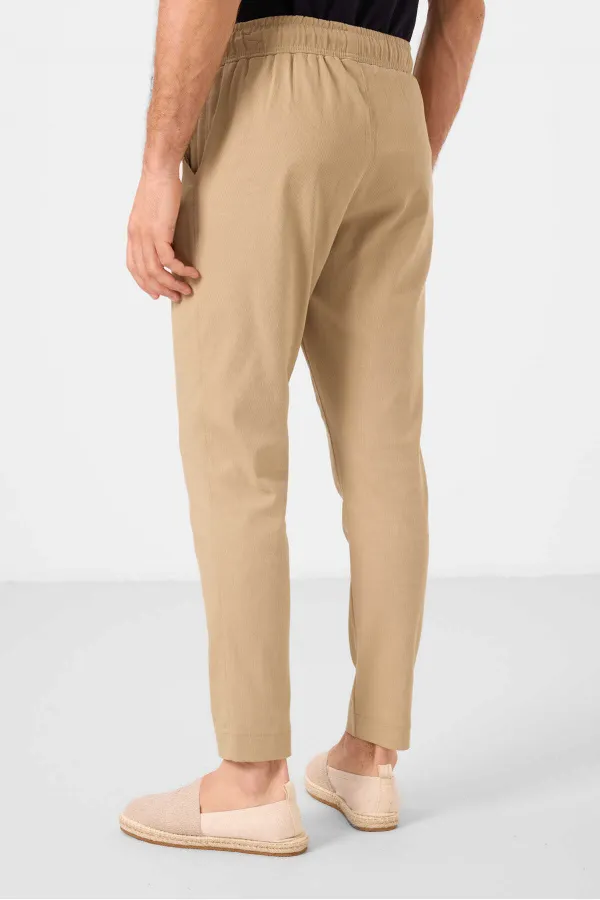 Tommylife Toptan Standart Fit Dokuma Hafif Esnek Chino Erkek Pantolon 82177 Koyu Bej