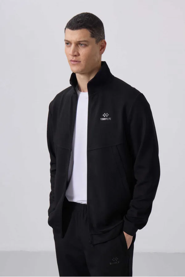 Tommylife Toptan Yüzeyi Dokulu Rahat Form Erkek Eşofman Takım 85273 Siyah
