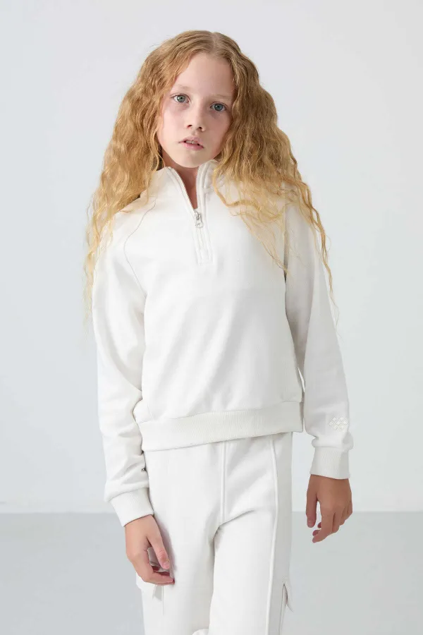 Tommylife Toptan 7-15 Yaş Dik Yaka Standart Kalıp Kız Çocuk Eşofman Takımı 75159 Ekru Tommylife Toptan 7-15 Yaş Dik Yaka Standart Kalıp Kız Çocuk Eşofman Takımı 75159 Ekru