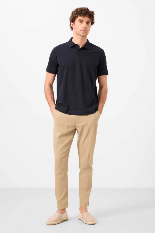 Tommylife Toptan Standart Fit Dokuma Hafif Esnek Chino Erkek Pantolon 82177 Koyu Bej