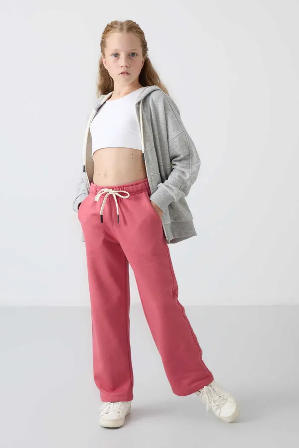 Tommylife Toptan 7-15 Yaş Geniş Paça Standart Kalıp Kız Çocuk Eşofman Alt 75146 Yaban Gülü Tommylife Toptan 7-15 Yaş Geniş Paça Standart Kalıp Kız Çocuk Eşofman Alt 75146 Yaban Gülü