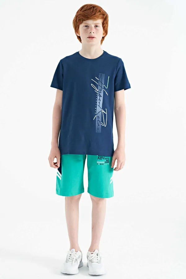 Tommylife Toptan O Yaka Standart Kalıp Baskılı Erkek Çocuk T-Shirt 11119 İndigo Tommylife Toptan O Yaka Standart Kalıp Baskılı Erkek Çocuk T-Shirt 11119 İndigo
