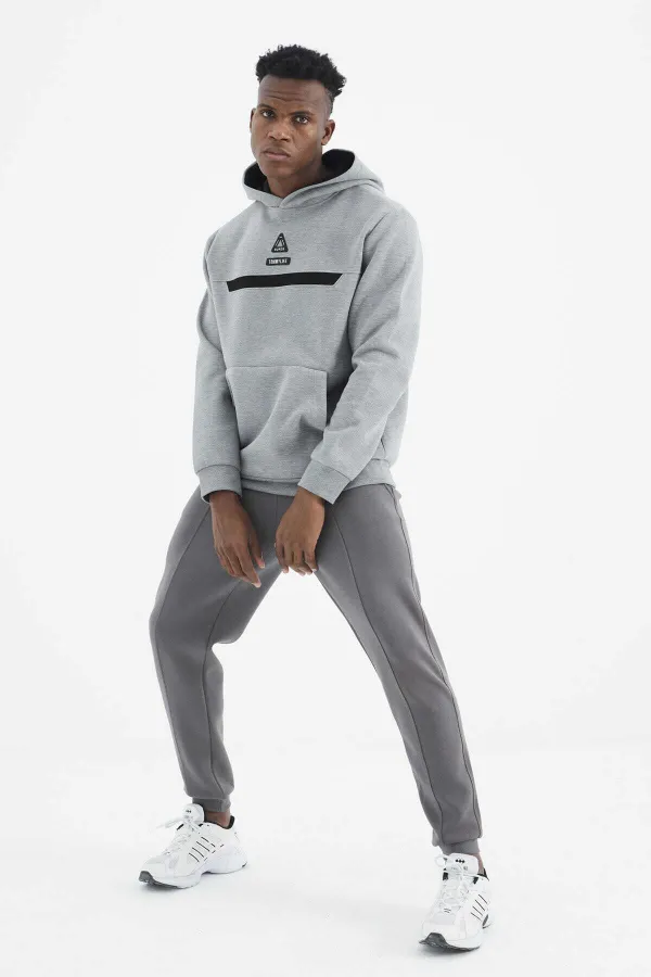 Tommylife Toptan Koyu Gri Bağcıklı Ön Dikiş Detaylı Standart Kalıp Erkek Eşofman Alt - 84994