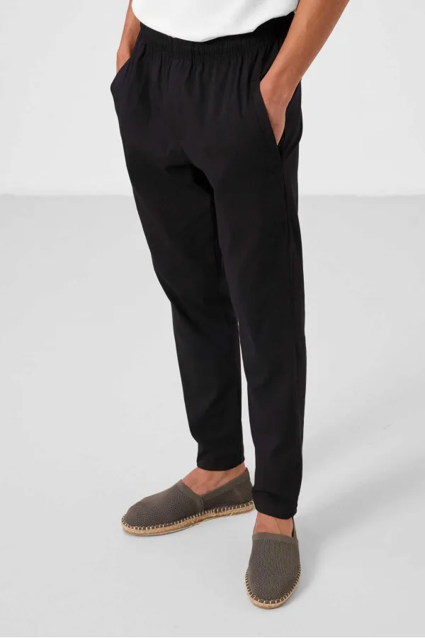 Tommylife Toptan Standart Fit Dokuma Hafif Esnek Chino Erkek Pantolon 82179 Siyah