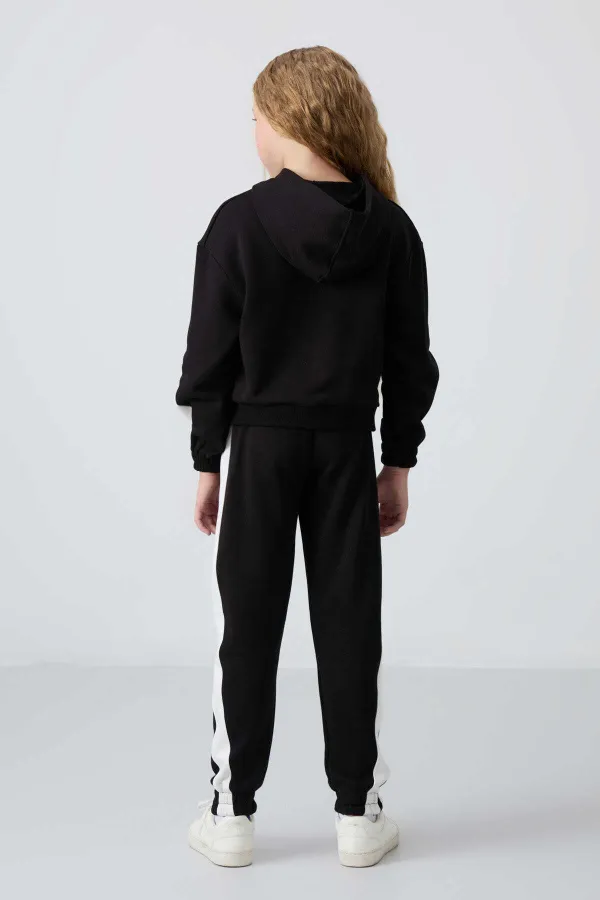 Tommylife Toptan 7-15 Yaş Kapüşonlu Oversize Kız Çocuk Eşofman Takımı 75166 Siyah Tommylife Toptan 7-15 Yaş Kapüşonlu Oversize Kız Çocuk Eşofman Takımı 75166 Siyah