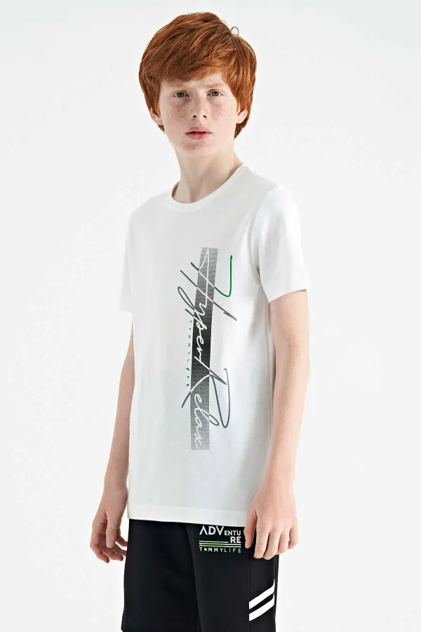 Tommylife Toptan O Yaka Standart Kalıp Baskılı Erkek Çocuk T-Shirt 11119 Beyaz Tommylife Toptan O Yaka Standart Kalıp Baskılı Erkek Çocuk T-Shirt 11119 Beyaz