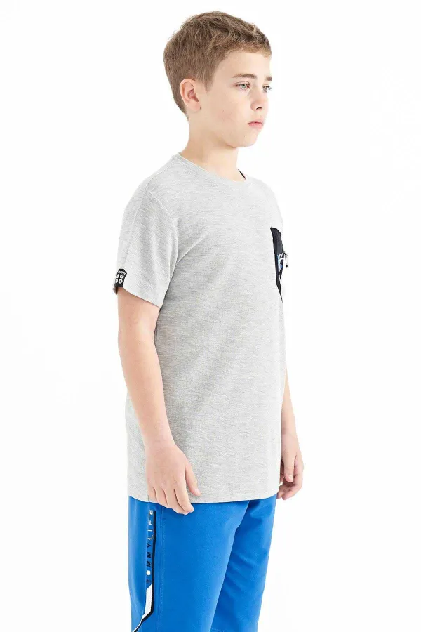 Tommylife Toptan O Yaka Standart Kalıp Nakışlı Erkek Çocuk T-Shirt 11116 Gri Melanj Tommylife Toptan O Yaka Standart Kalıp Nakışlı Erkek Çocuk T-Shirt 11116 Gri Melanj