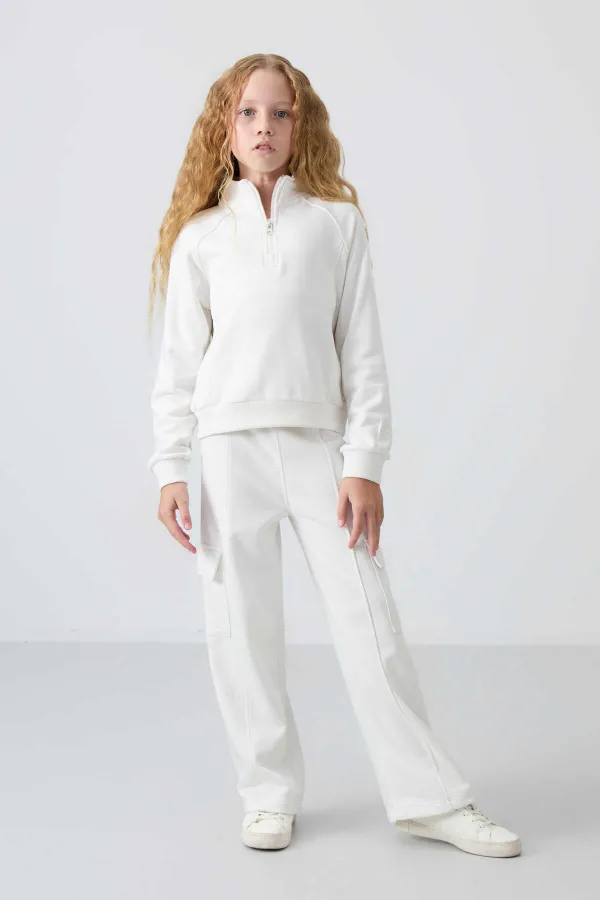 Tommylife Toptan 7-15 Yaş Dik Yaka Standart Kalıp Kız Çocuk Eşofman Takımı 75159 Ekru Tommylife Toptan 7-15 Yaş Dik Yaka Standart Kalıp Kız Çocuk Eşofman Takımı 75159 Ekru