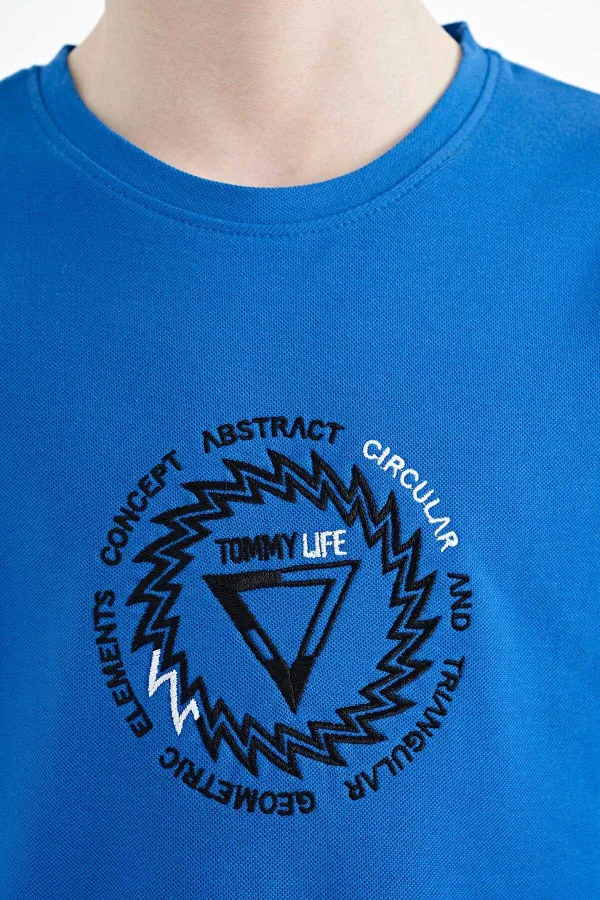 Tommylife Toptan O Yaka Standart Kalıp Erkek Çocuk T-Shirt 11115 Saks