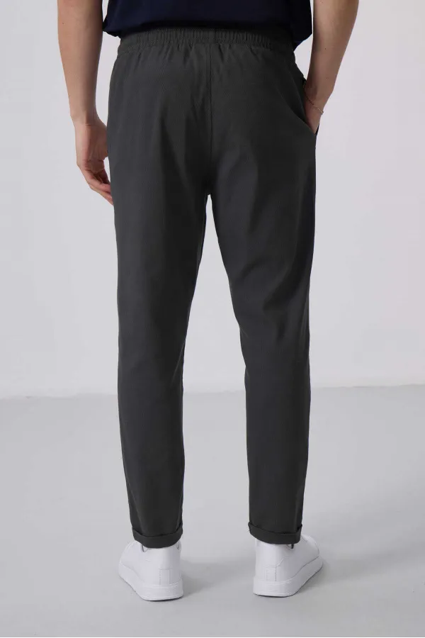 Tommylife Toptan Standart Fit Dokuma Hafif Esnek Chino Pantolon 82175 Antrasıt
