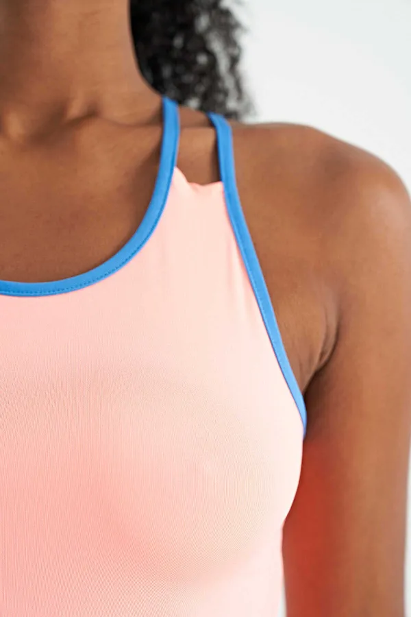Tommylife Toptan Yavruagzı Çift Askılı Sırt Detaylı Standart Kalıp Kadın Spor Atlet - 97258
