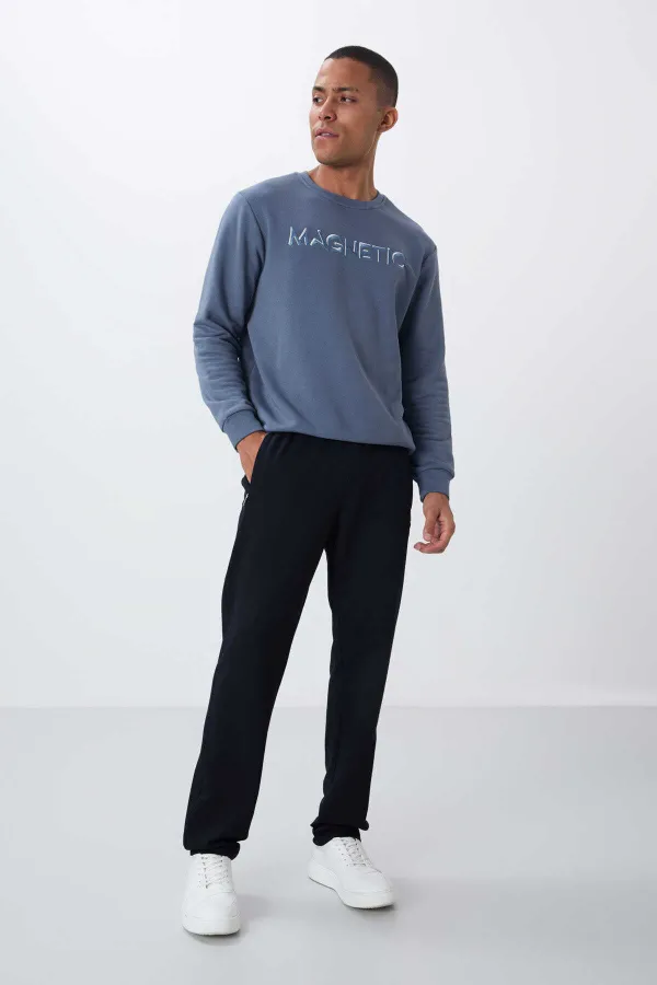 Tommylife Wholesale Slim Fit Classic Leg Men's Tracksuit Bottom 84669 Navy Blue