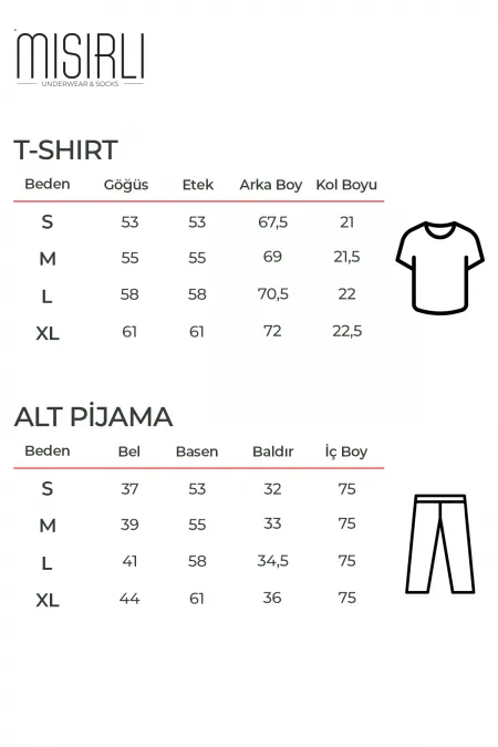 Pamuklu Kısa Kollu Pijama Takım Çağla Yeşili