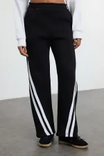 Gray Melange Stripe Detailed Knitted Sweatpants TWOSS25EA00001