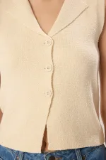 Stone Slim Polo Collar Vest TWOSS25YE00067