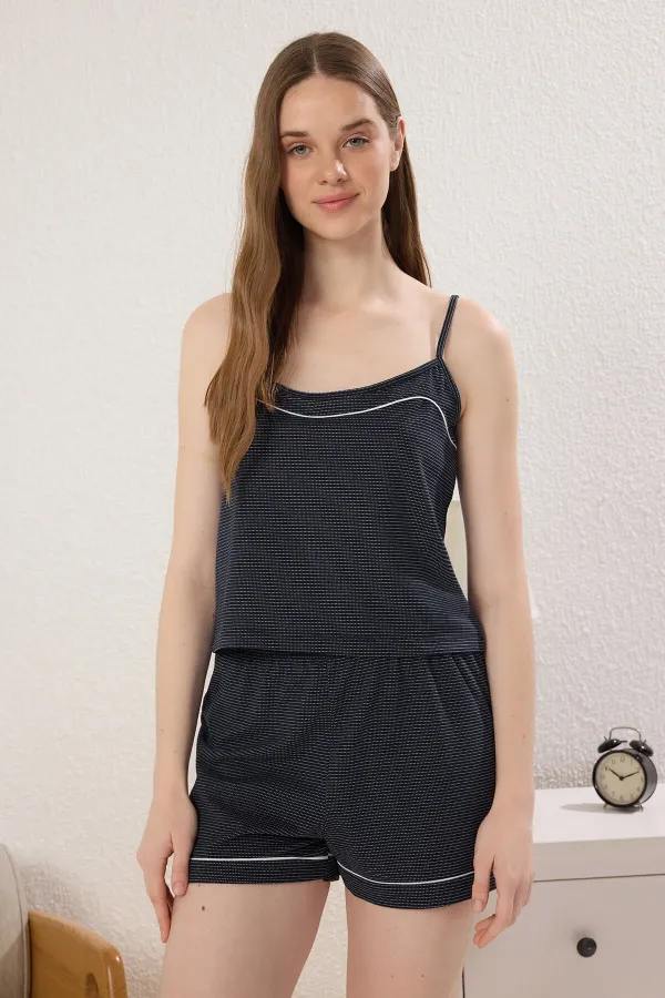 Ensemble pyjama en jersey rayé bleu marine THMSS25PT00388