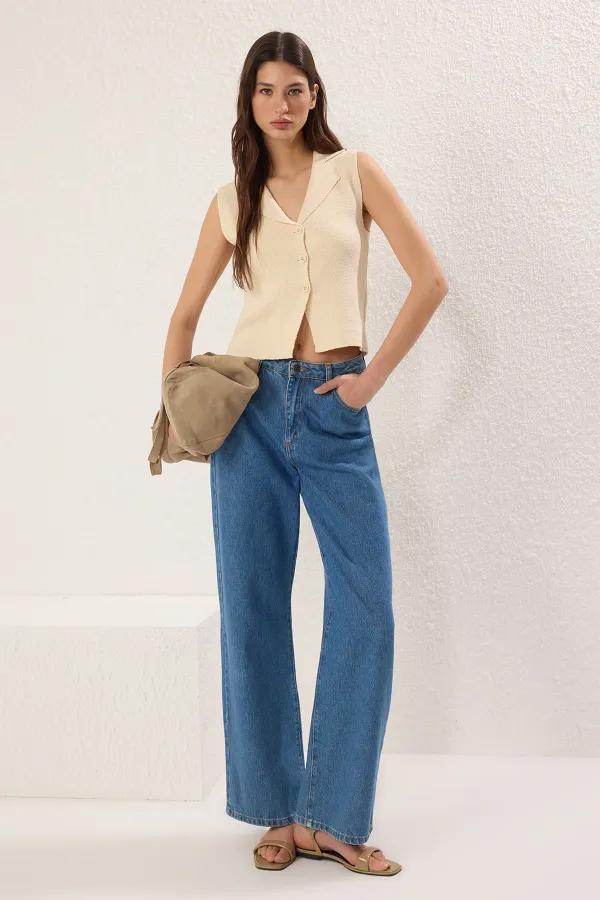 Stone Slim Polo Collar Vest TWOSS25YE00067