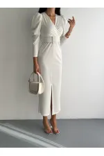 ROBE À DÉTAILS FENTES SUR LE DEVANT